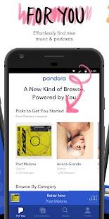Pandora - Captura de pantalla de transmisión de música, radio y podcasts