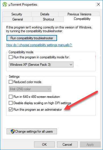 Ejecute el Administrador de uTorrent en Windows 10