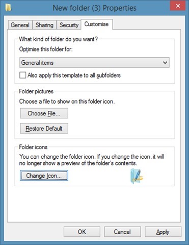 cambiar el icono de carpeta en Windows 7 o Windows 8 step6