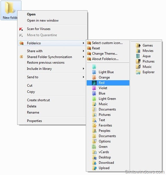Cambiar el icono de carpeta de Windows 7 con FolderIco