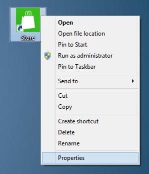 Cómo crear un atajo de teclado para abrir la tienda de Windows 8 pic1