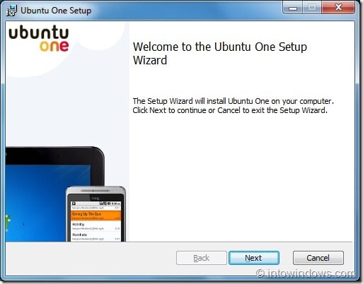 Configuración de Ubuntu One en Windows 7 paso 1