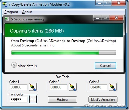 CopiarDelete Animation Modder para Windows7