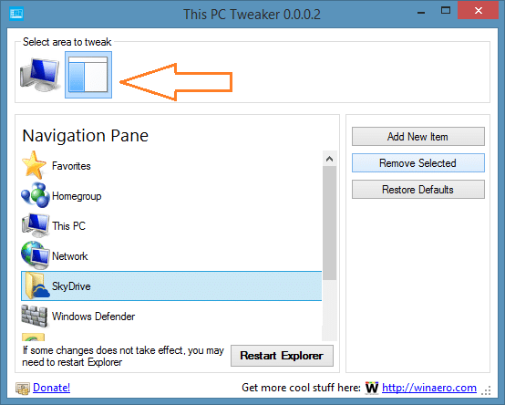 Eliminar la carpeta SkyDrive de Windows 8.1 Explorer Picture2