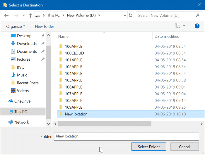 cambiar la ubicación de los documentos escaneados en Windows 10 pic03