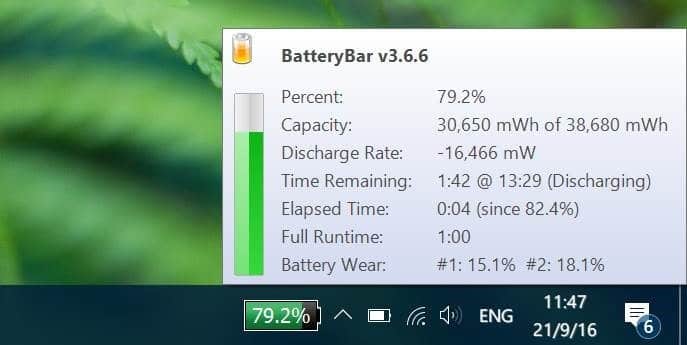 muestra el porcentaje de batería en la barra de tareas en Windows 10 pic2