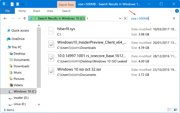 buscar archivos grandes en Windows 10 pic4