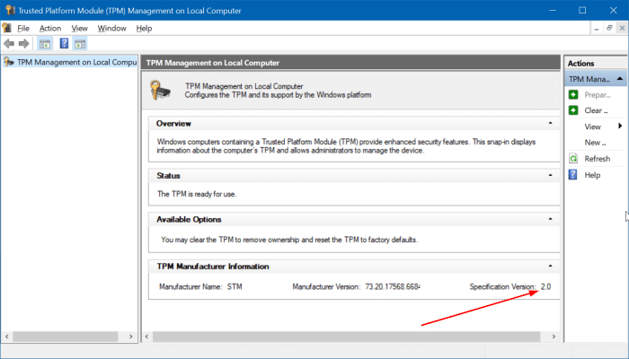 3 formas de verificar la versión de TPM en Windows pic2