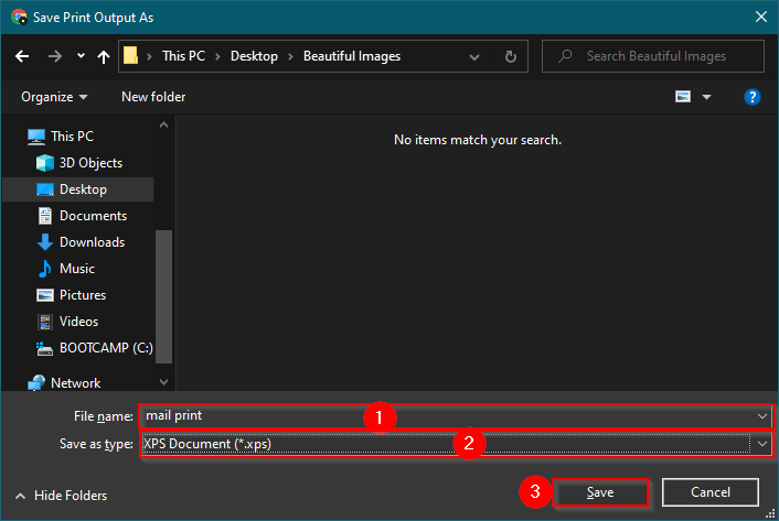 ¿Cómo guardar un mensaje de Gmail como formato PDF o XPS en Windows 10?