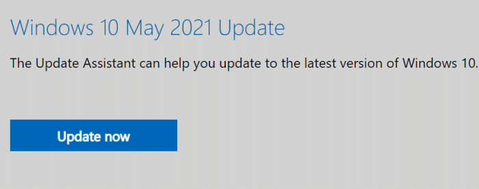 instalar Windows 10 de mayo de 2021 Actualización