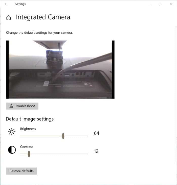 cambiar la configuración de la cámara en Windows 10 pic2