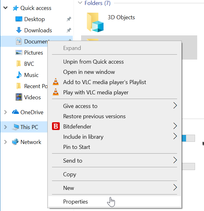 cambiar la ubicación de los documentos escaneados en Windows 10 pic01