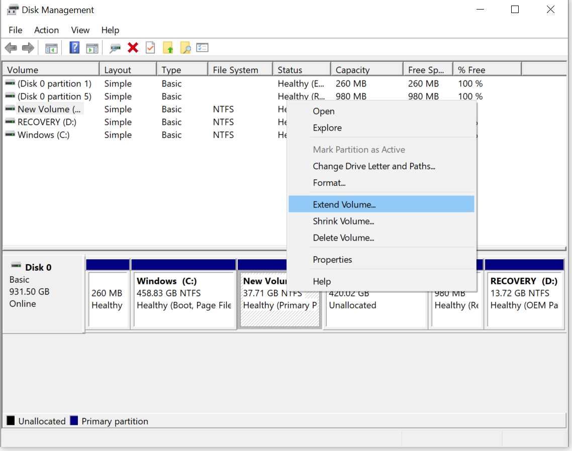 ¿Cómo administrar / cambiar el tamaño de las particiones en Windows 10/ ...