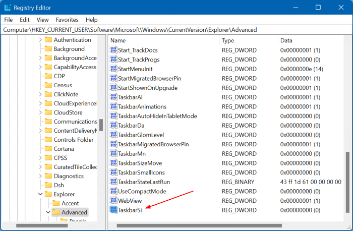 cambiar el tamaño de los iconos de la barra de tareas en Windows 11 pic5