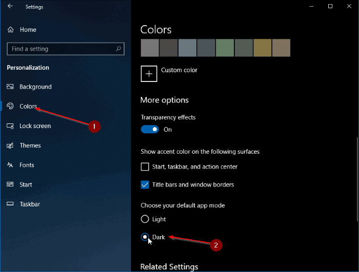 habilitar el modo de tema oscuro para el explorador de archivos en Windows 10 pic1