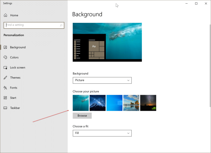 Establezca un fondo de pantalla diferente para cada escritorio virtual en Windows 10 pic3