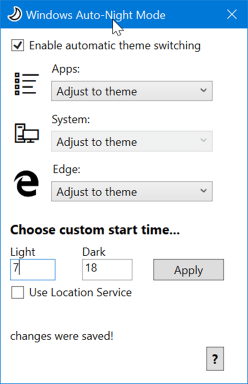 cambiar automáticamente entre los modos oscuro y claro en Windows 10 pic1