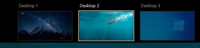 Establezca un fondo de pantalla diferente para cada escritorio virtual en Windows 10 pic1