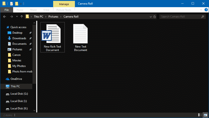 habilitar el modo de tema oscuro para el explorador de archivos en Windows 10 pic2